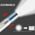 Aluminum rechargeable zoomable dual light flashlight torch